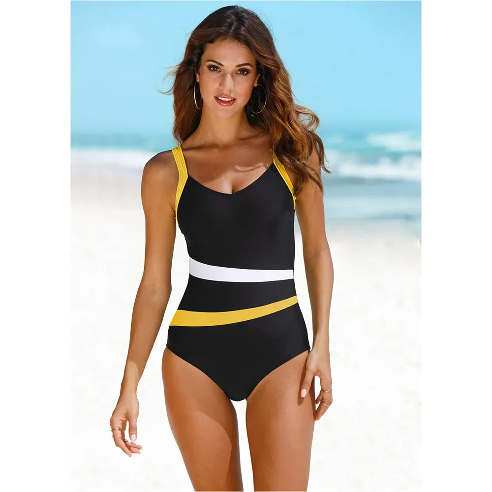 

Women Striped Swimsuit One Piece Backless Swimwear Sexy Slimming Beach Wear Summer Vintage Bathing Suits