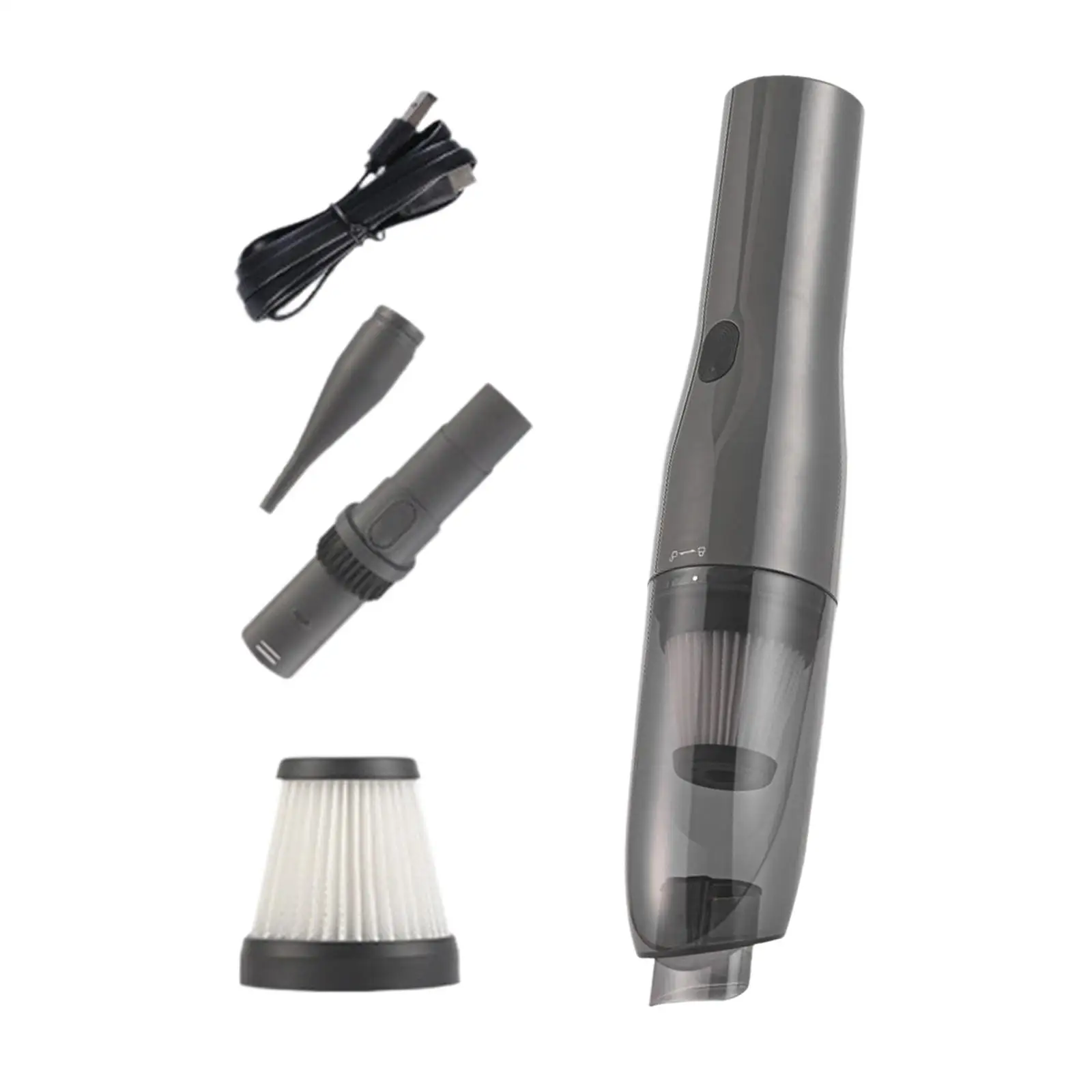Generic 2 in 1 Handheld Vacuum Visual Dust Box Compact Convenient Strong Suction Cordless Mini Vacuum for Interior Cleaning