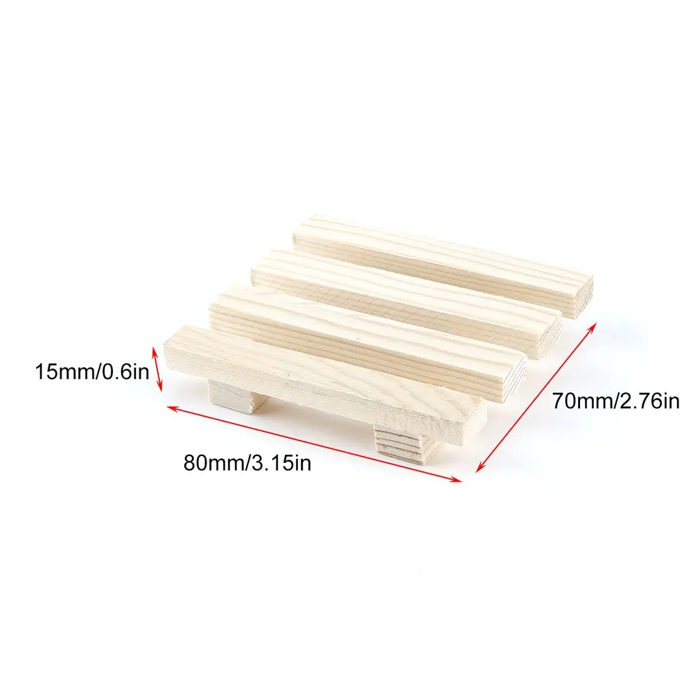Natural Wood Wooden Soap Dish Storage Tray Holder 8*7cm Bath Shower Plate Support Tray Shower Plate Wash Soap Bath