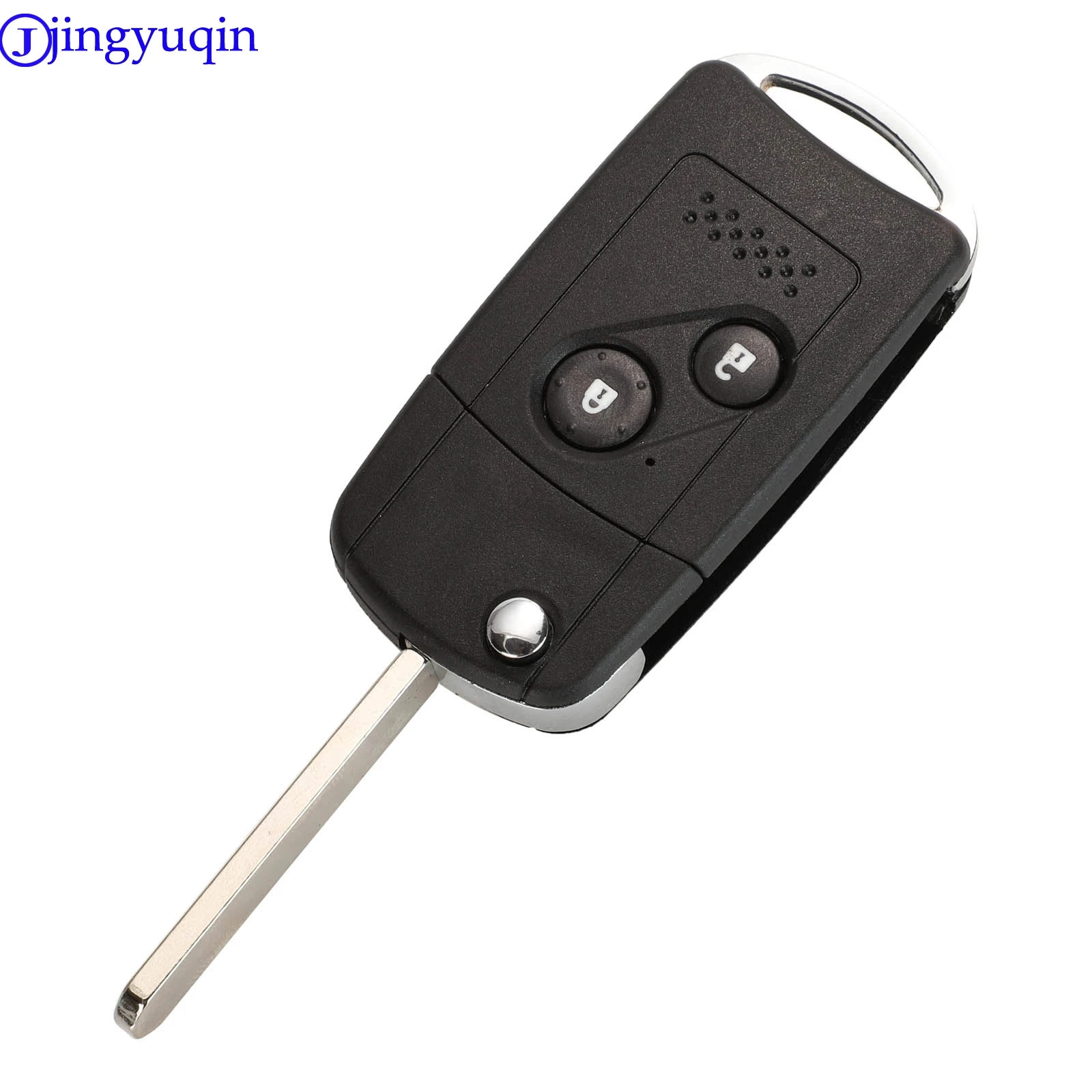 jingyuqin Remote Flip Car Key Shell Case Fob Entry For Honda Accord Civic Pilot With Rubber pad 2 3 4 Buttons Refit Modified