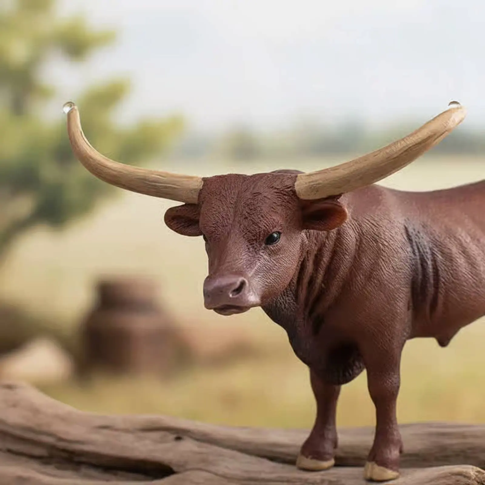 

Texas Horned Male Bovine Model Hand-Painted Texas Horned Male Bovine Figure Realistic Cattle Figure Safe Plastic-Safe Plastic