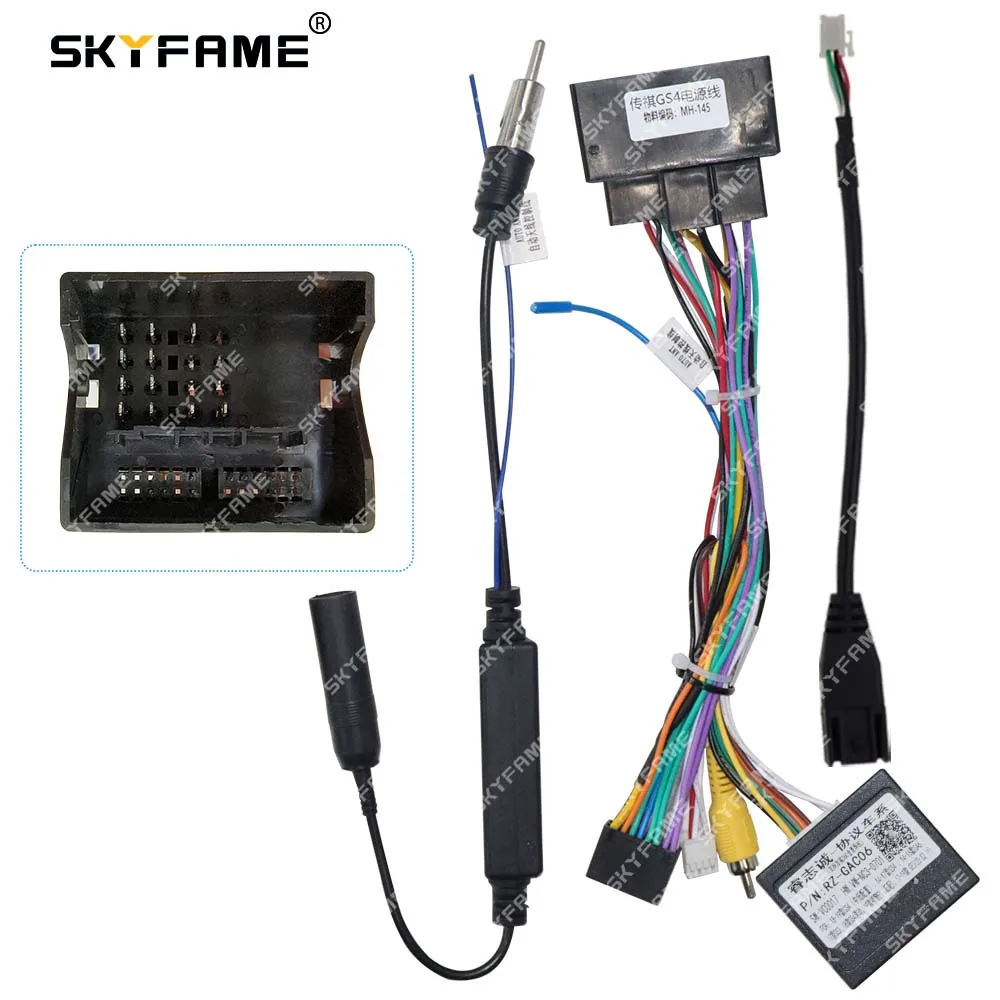 SKYFAME Car 16pin Wiring Harness Adapter Canbus Box Decoder Android Radio Power Cable For Trumpchi GS4 GA4 GAC-RZ-06