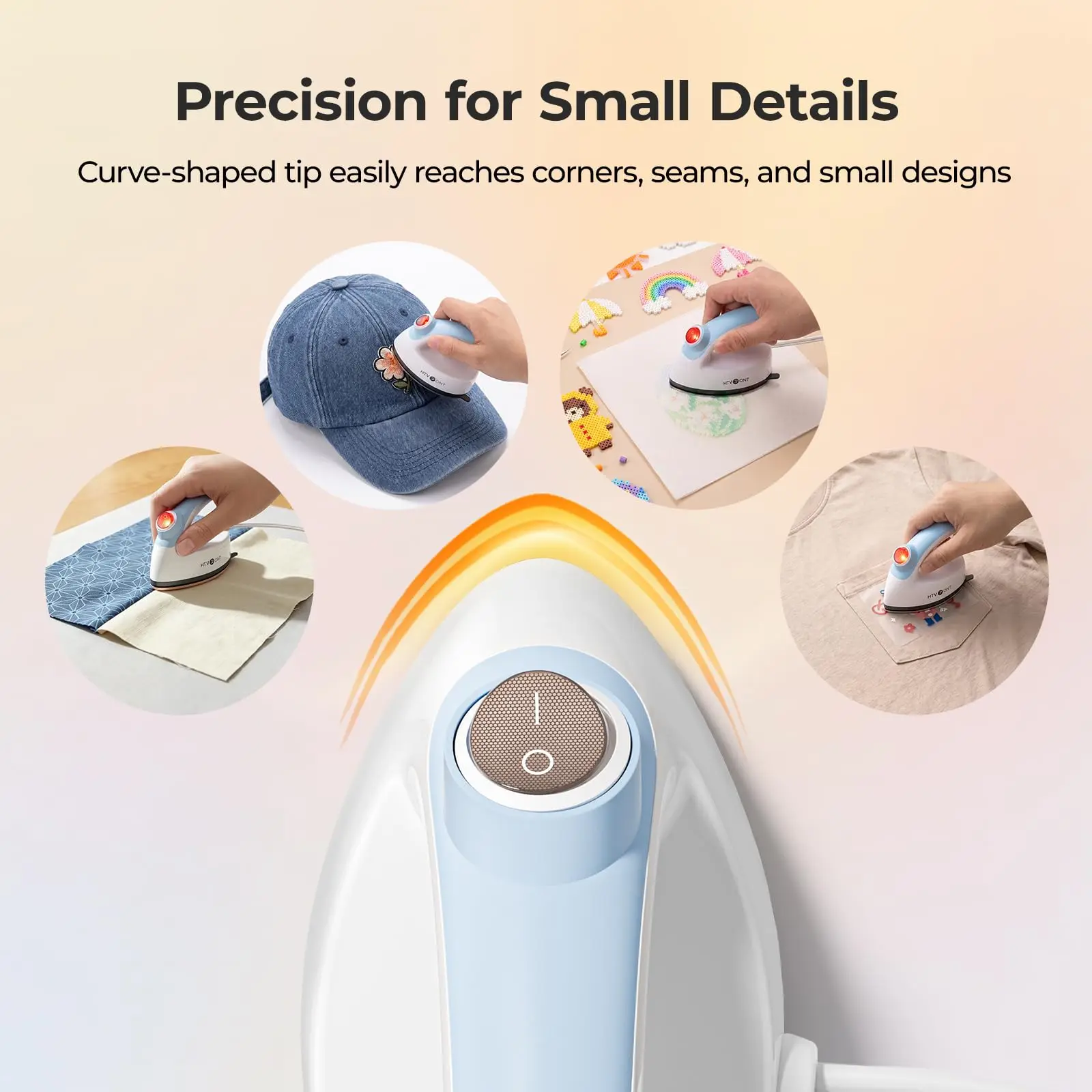 HTVRONT 2nd Gen Portable MINI Heat Press Machine DIY Auto Easy Heating Transfer Iron On HTV for Clothes Bags Shoes Hat T-shirts