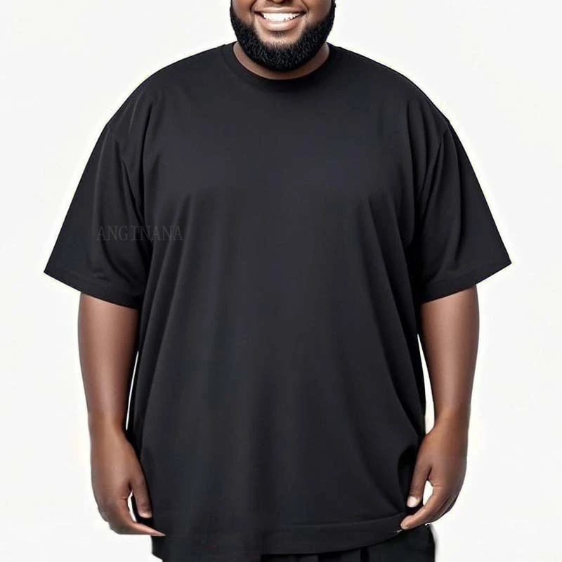 Plus size 15XL 210KG men\'s T-shirt cotton multi-color large 12XL 8XLshort sleeved round neck loose black and white oversized top
