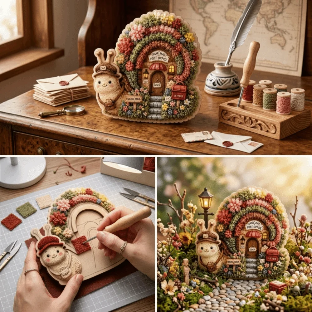 하우스 장면 포크 아트 키트, 바느질 불필요, 버섯 모 - Art Craft House Making 리뷰 및 가격