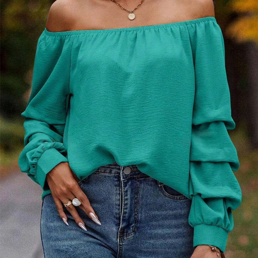 

Daily Casual Wear Long-sleeved Shirt One Shoulder Long Sleeve Top Casual Women's Top Fashion Style Leopard Print