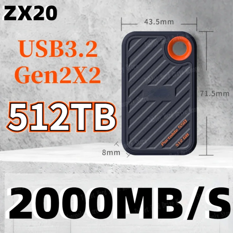 

100% Original ZX20 Portable External SSD Hard Drive 2TB 1TB 500GB Speed 2000MB/S HHD Hard Drive Solid State Disk for Laptop PS5