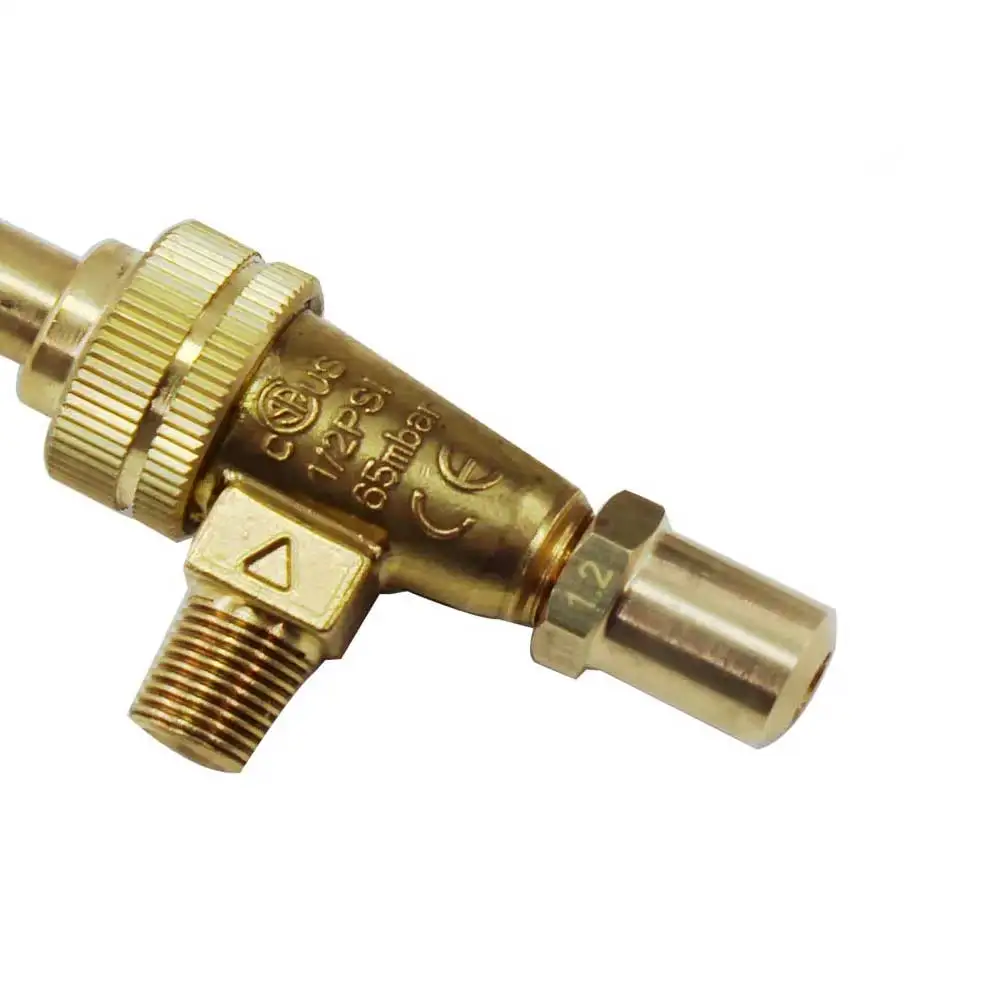 Commercial Stove 1/8NPT Gas Valvewith Copper Nozzle 8mm Valve Shaft Control Valve Gas Griddle LPG Grill Spare Parts Replacement