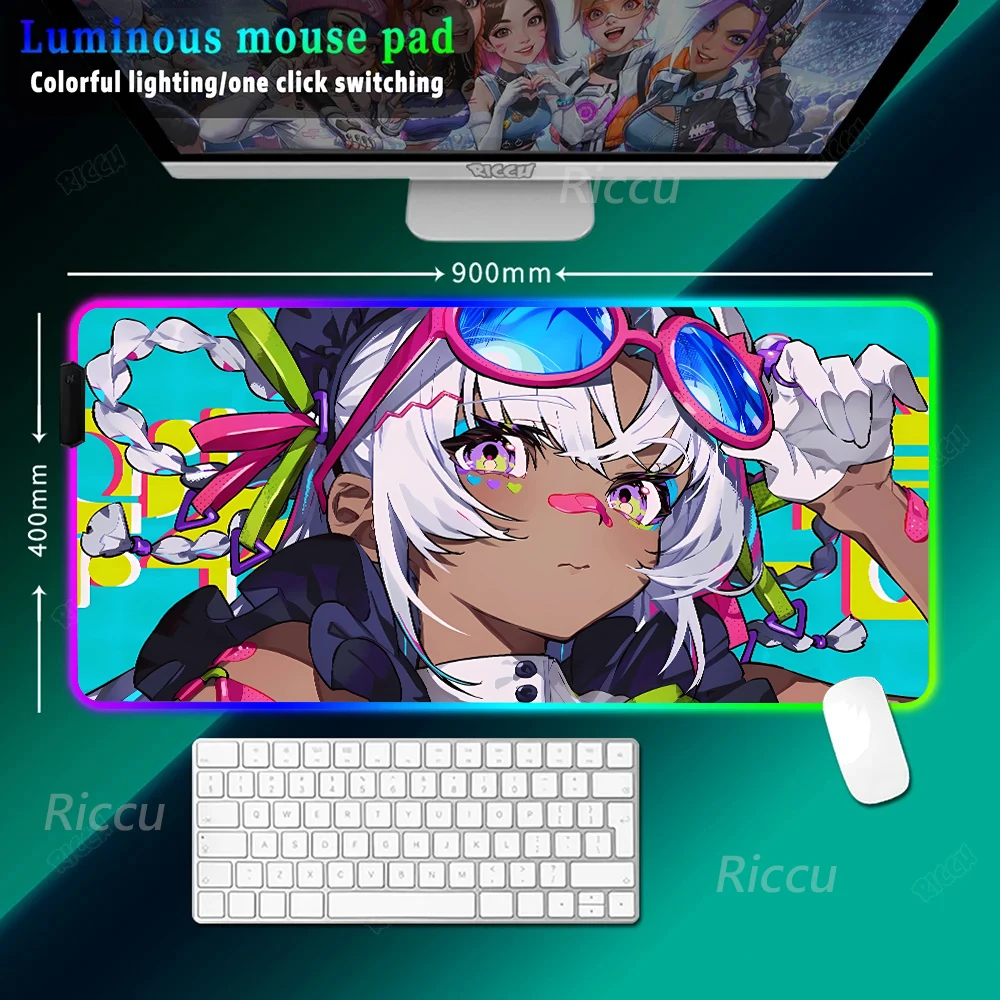 Anime Graffiti Girl Anime Girl XXL High definition printing Large size RGB Gaming Keyboard LED Light Desk mats Laptop Mouse Pad