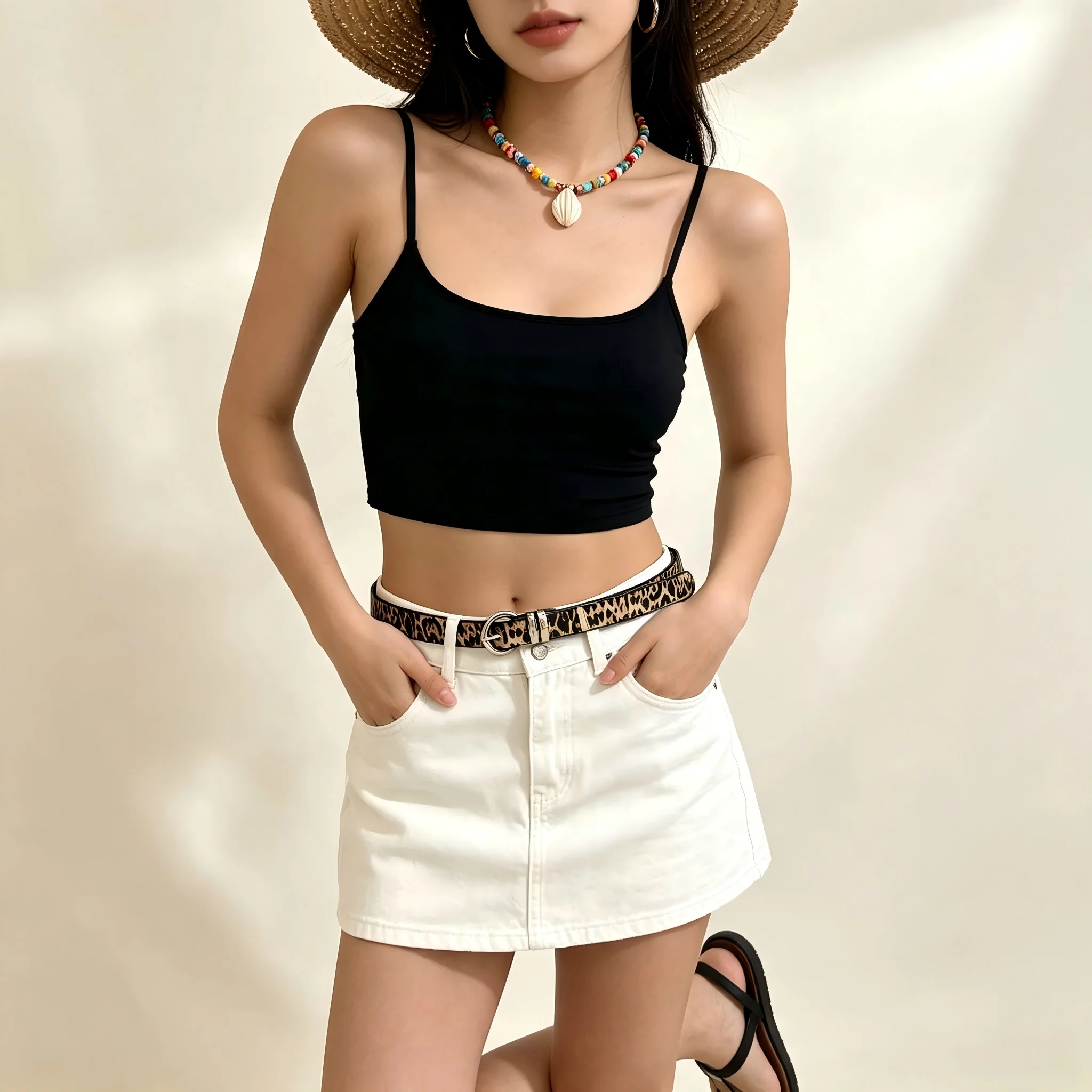 1 Piece of Women's Belt with Leopard Print, Y2K Bohemian Casual Resort Style, Suitable for Daily Wear with Jeans and Skirts