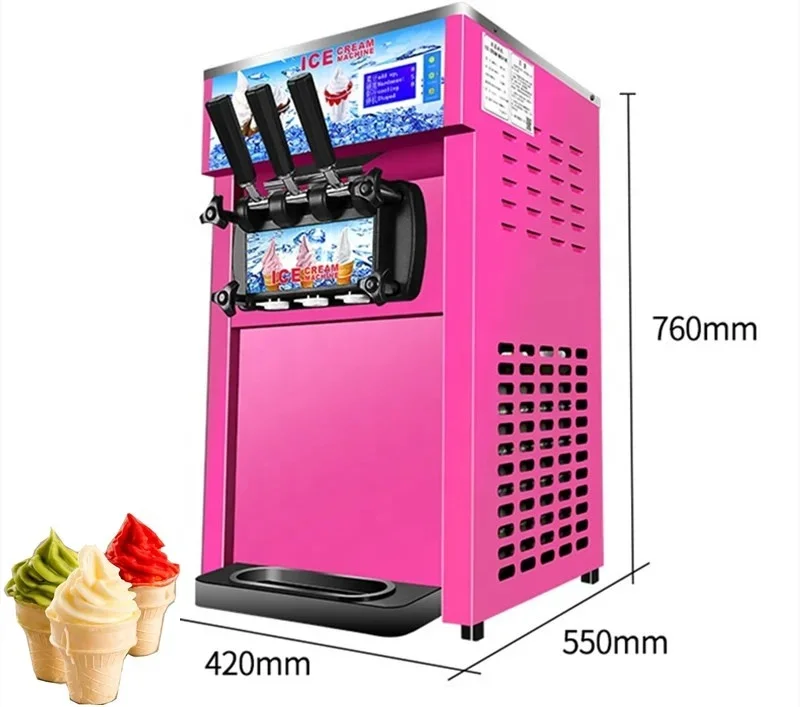 Manufacturer Directly Supplier Commercial 3 flavor soft ice cream machine for Sale