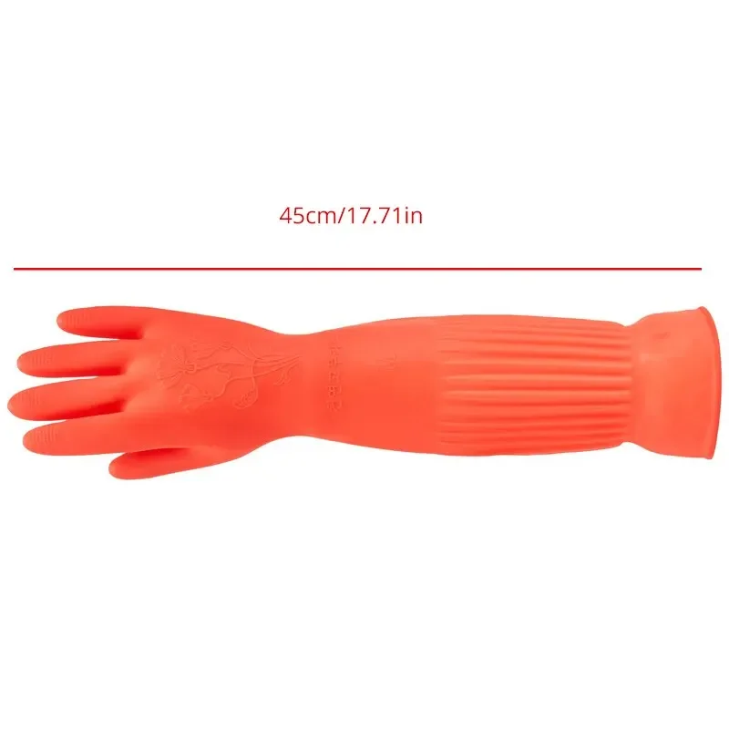 Latex Dishwashing Gloves Extra Long Thick Nonslip Wearresistant Kitchen Housework Cleaning Car Washing Clothes Rubber Gloves