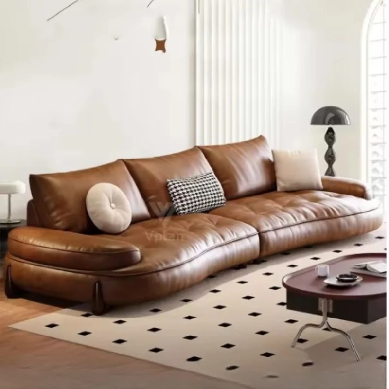 Brown Relax Unique Sofas Lazy Reclining Style Italiano Floor Hotel Sofa Living Room Designer Divani Da Soggiorno Home Furniture