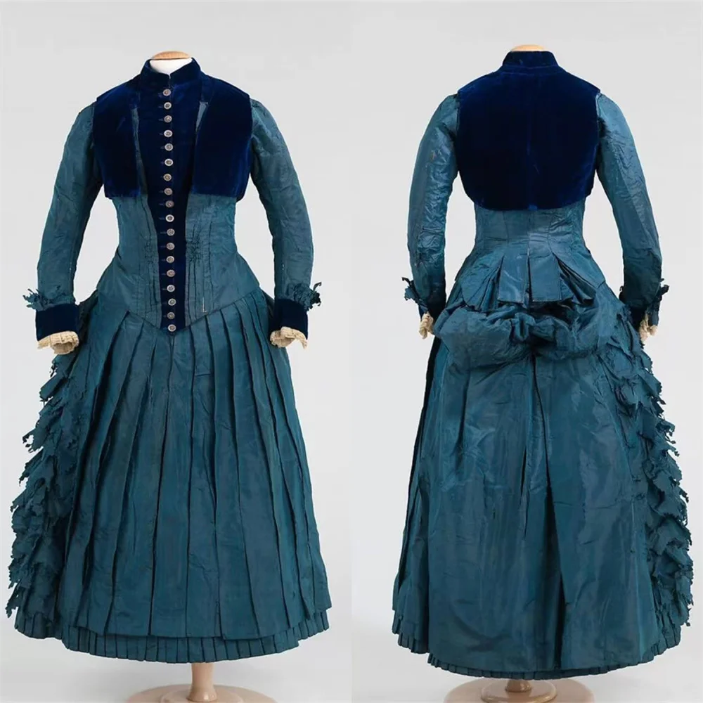 1885s Victorian Evening Ball Gown Costume Victorian Edwardian Dress Women  Vintage Costume Theater Dress