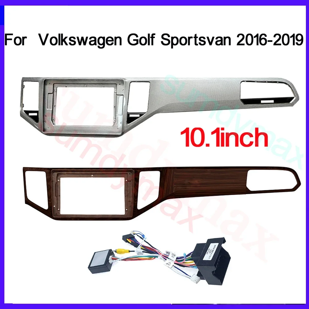 2din Car Radio Fascias Frame For Volkswagen Golf Sportsvan 2016-2019 10.1 inch Stereo Panel Mount Kit