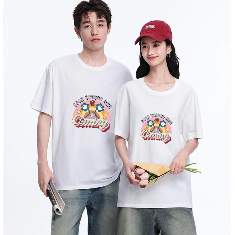 Good Things Are Coming Graphic Printed T Shirt Breathable Fabric S-XXL Personalized Custom Aesthetic Unisex Fit Casual Short Sle