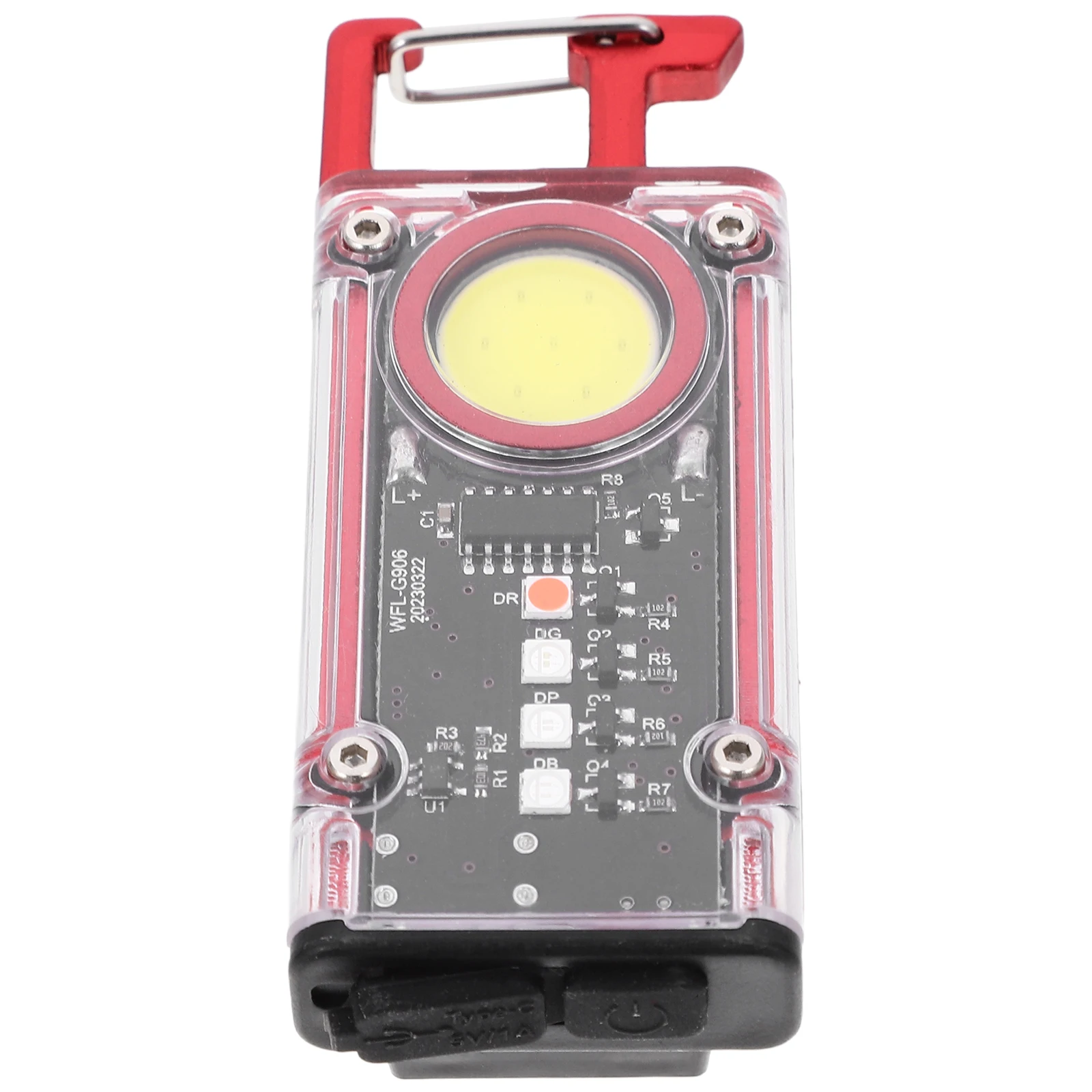 

Mini Keychain Light Type c Rechargeable Red Outdoor Camping Car Repair Multifunctional Flashlight Small Bright Portable Pocket