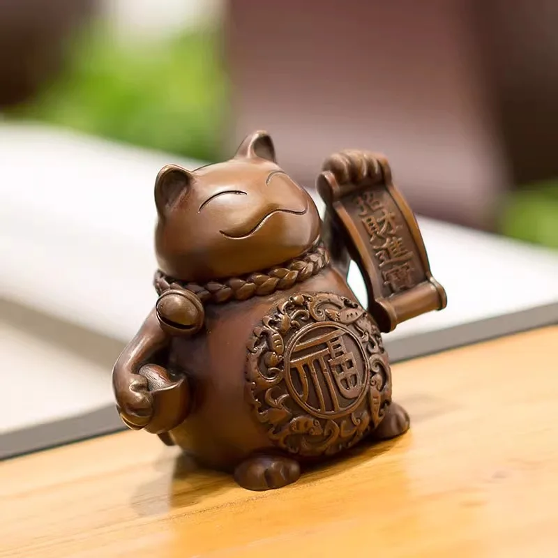 Zhaocai Cat Ornament Copper Crafts Swinging Hands Home Decoration Creativity