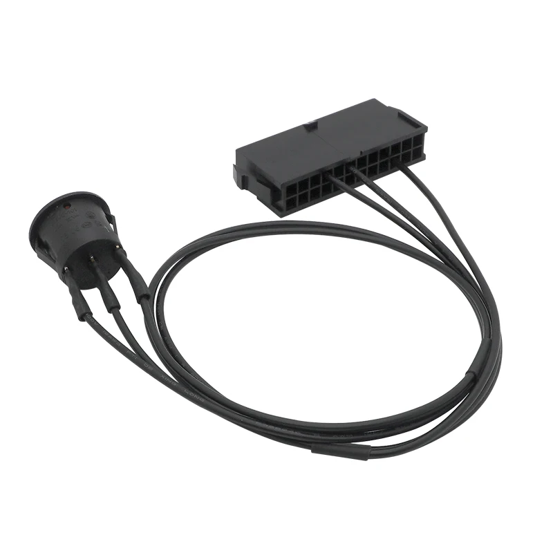 55Cm Kabel Koper Tin Draad 24-Pin Vrouwelijk Atx Psu Pc Voeding Starter Tester Start Up Jumper met Aan/Uit Schakelaar