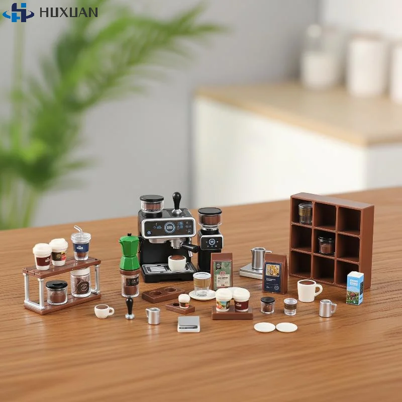 1:12 Dollhouse Miniature Coffee Machine Cup Set Coffee Machine Mixer Machine Model Kitchen Doll Electrical Appliance Model Toys