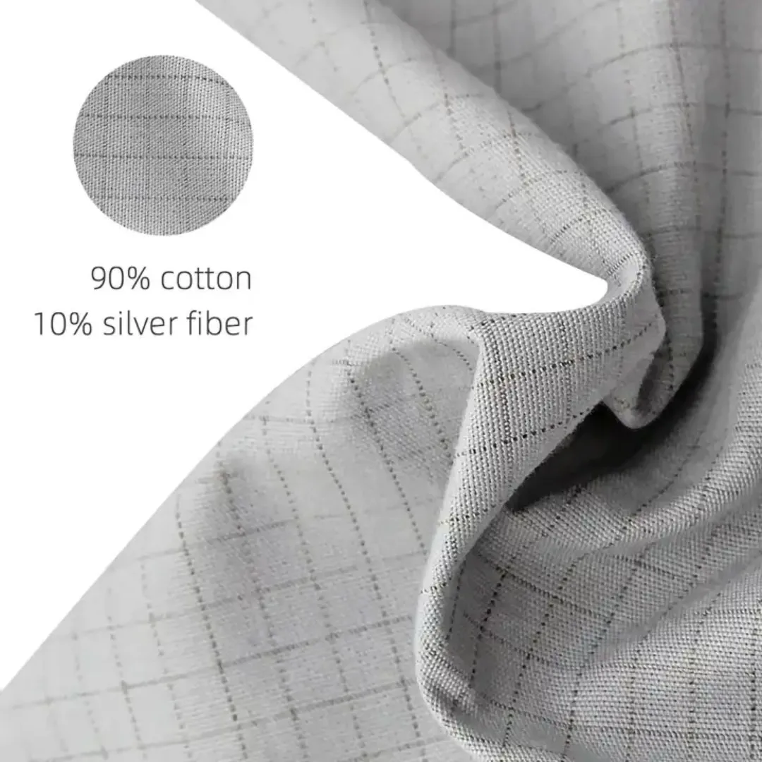 Draps de lit plats avec fibre d\'argent 10%, conducteur de coton biologique, mise à la terre, garde un bon sommeil