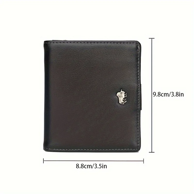 100% Genuine Leather Cowhide Men\'s Wallet Pocket Coin Purse RFID Blocking Business Credit Card Holder Holiday Gift for Men