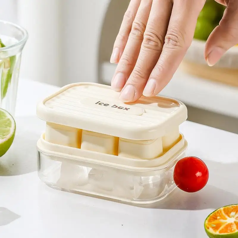 Home Kitchen  Tray 6 Grids with Lid Mini Mold Easy Release for Quick Chilling Water Juice Milk
