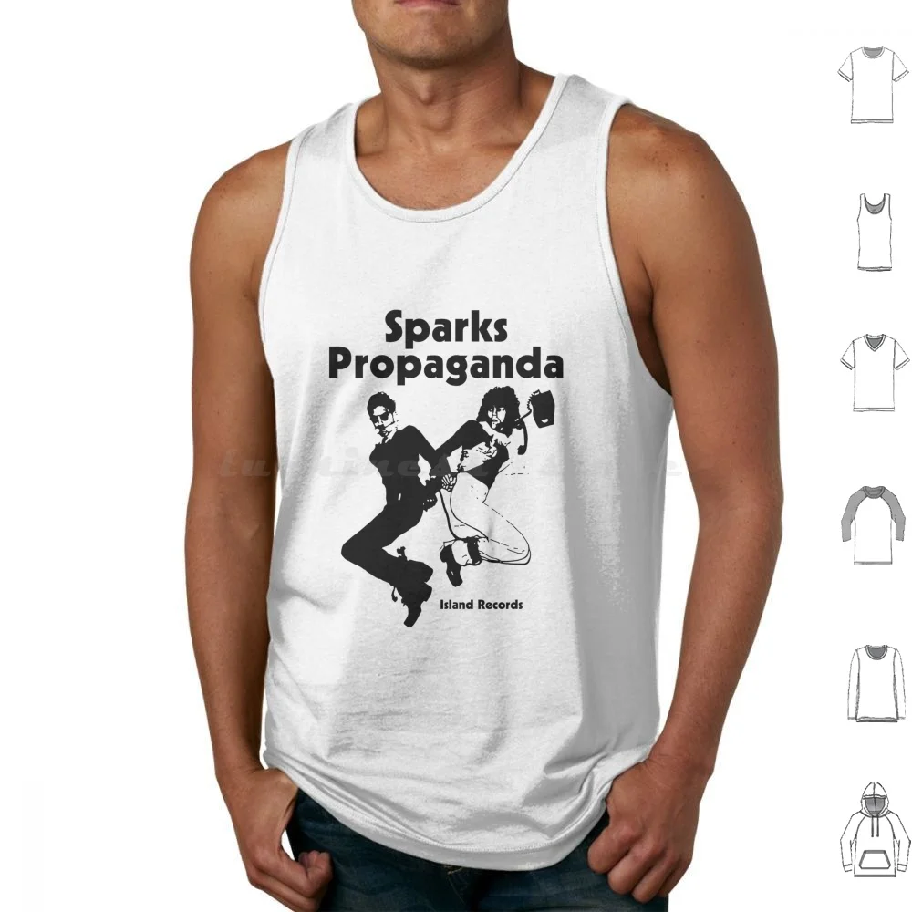 Propaganda Vintage Island Records Sparks Band Tank Tops Print Cotton Sparks Band Pop Ron Russell Mael Kimono My House