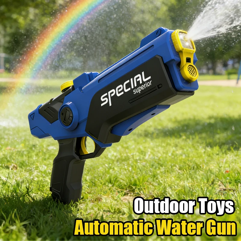 

Water Gun Pool Toys Water Play Supplies Electric Automatic Guns with Light Auto Water Absorption Outdoor Games Toys for Children