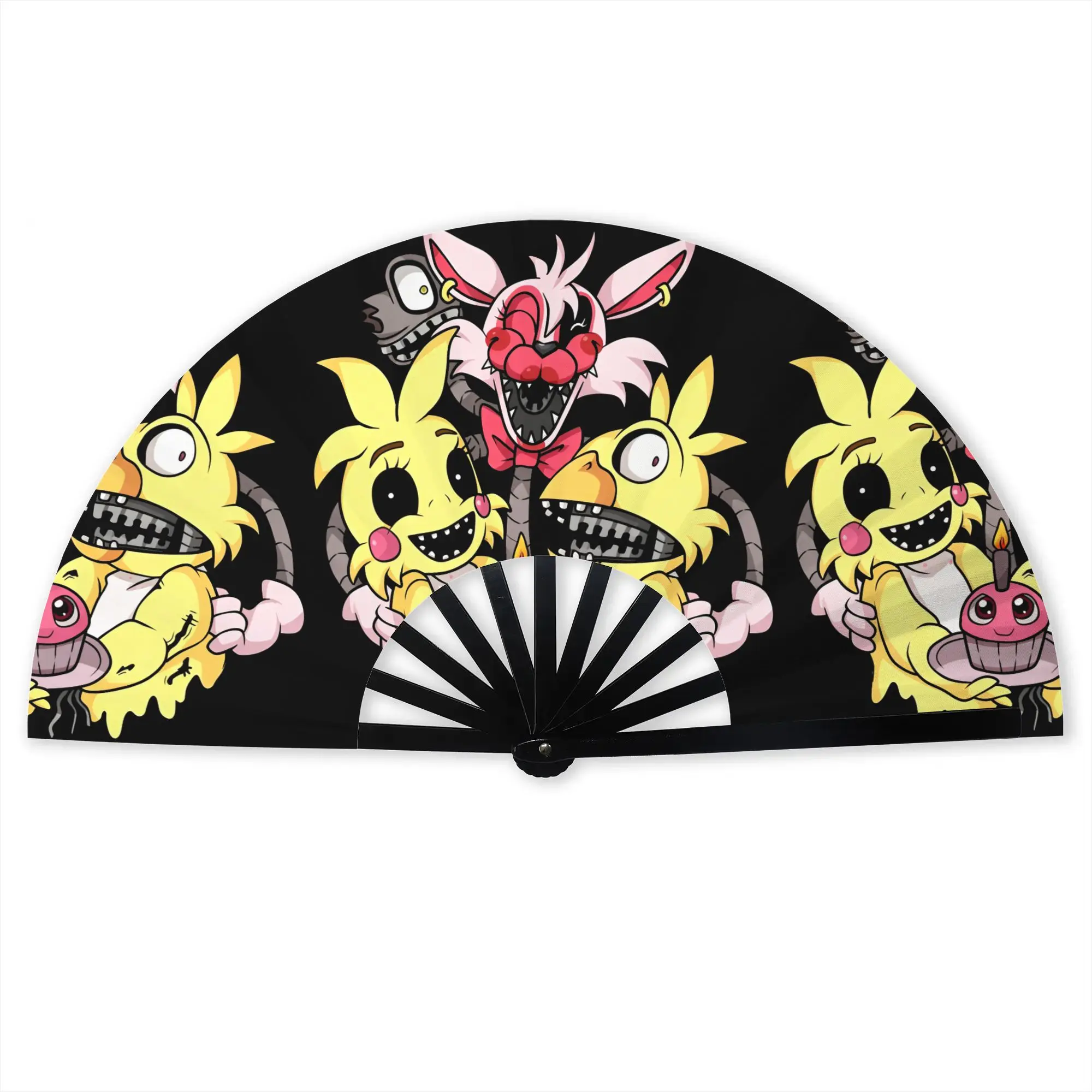 FNAFS Game Traditional Folding Fan Oriental Art Anime High-Quality Polyester Fans Gift Exquisite Decorative Hand Fan