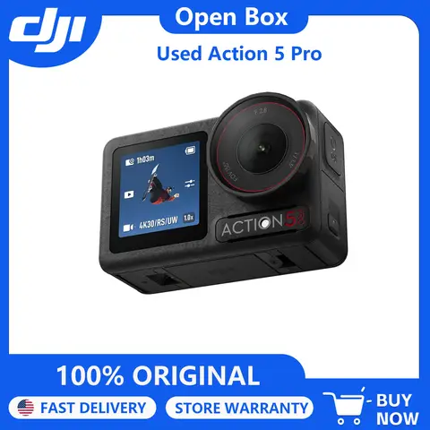 DJI Osmo Action 5 Pro Camera Open Box 1/1.3" Sensor 4K/120fps Video Subject Tracking 12h Extended Battery Life with 3 Batteries 1.5m Rod Battery Case