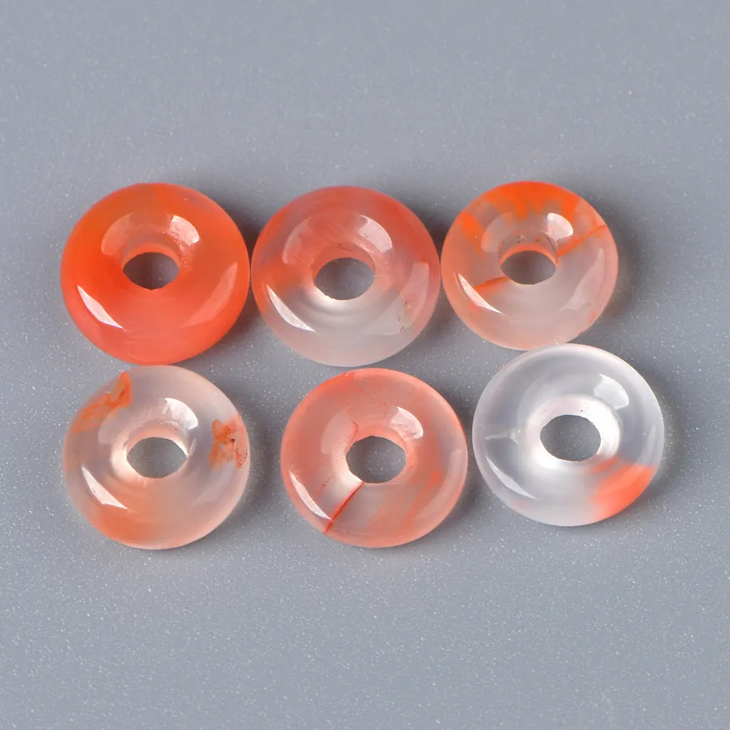 Natural Pumpkin Red Agate Ice Floating Donut DIY Handmade Jewelry Accessories Materials Safety Buckle
