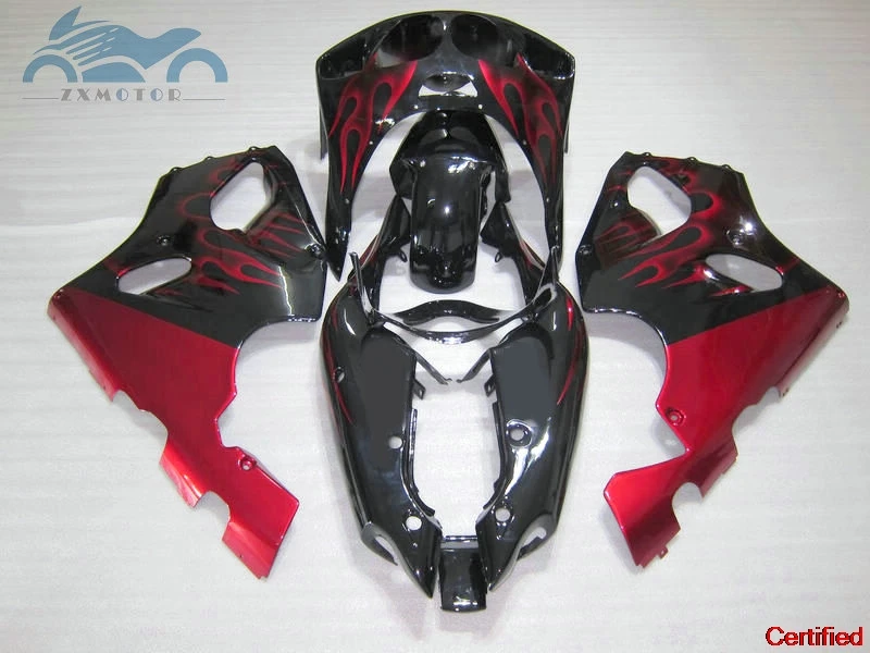 High quality full fairing kits for Kawasaki Ninja ZX7R 1996 1997-2003 ABS plastic fairings kit ZX 7R 96-03 red flames bodyworks