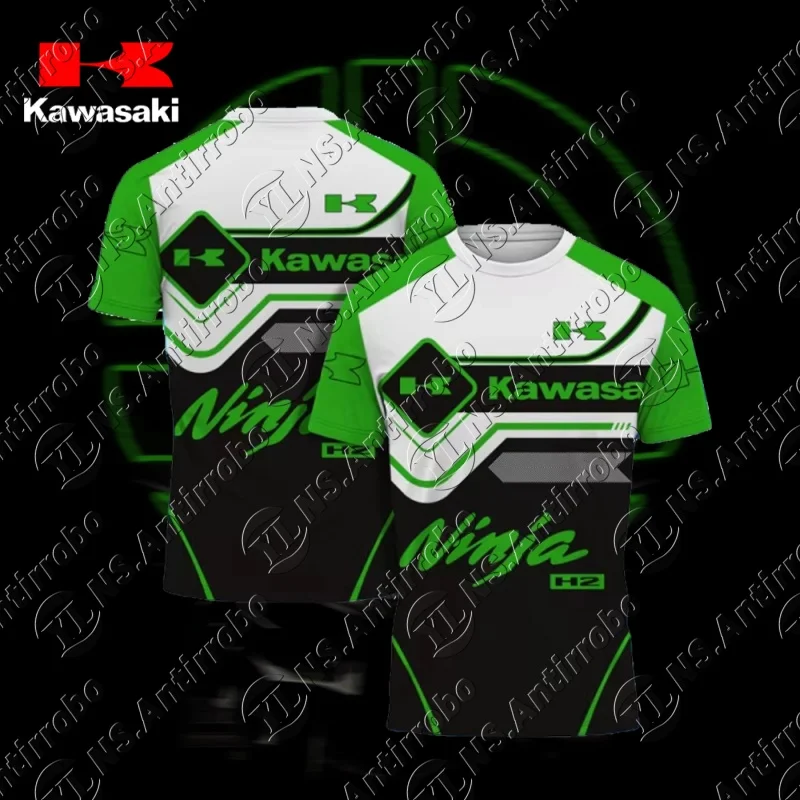 

Новая популярная мужская быстросохнущая футболка Kawasaki, высококачественный мотоциклетный роскошный брендовый удобный повседневный топ с короткими рукавами