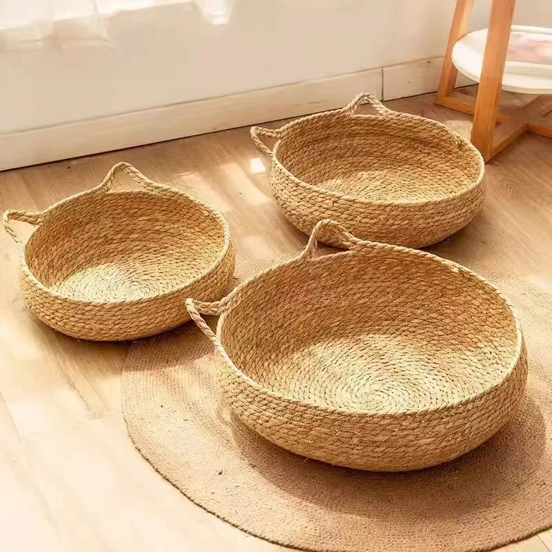 Rattan All-Season Universal Woven Summer Cool Nest Mat Internet Celebrity Scratching Board Integrated Pet Bed Cat Supplies