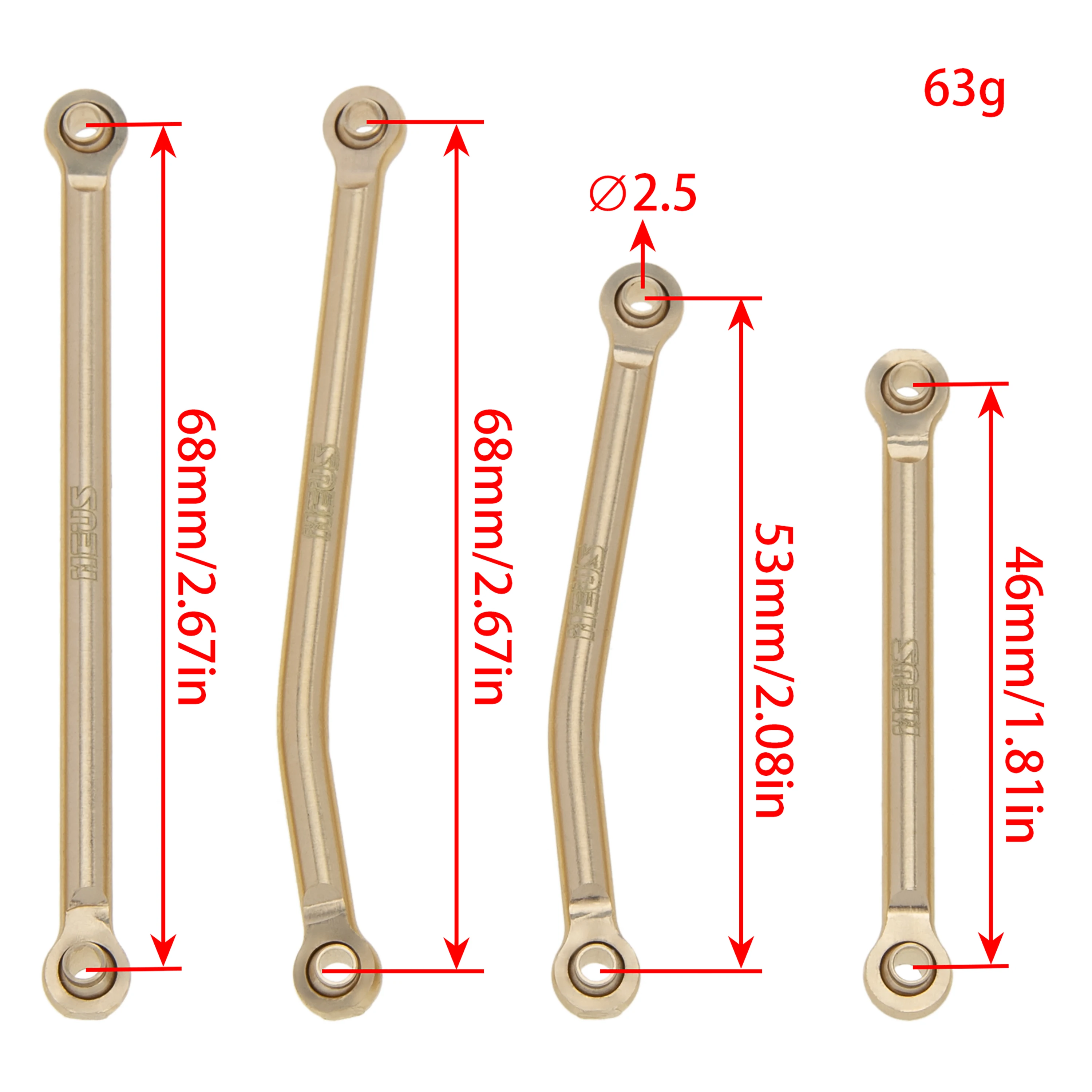 Meus Racing Brass Chassis Link Set High Clearance Links for TRX-4M TRX4M 1/18 RC Crawler Car Upgrade Parts Accessories