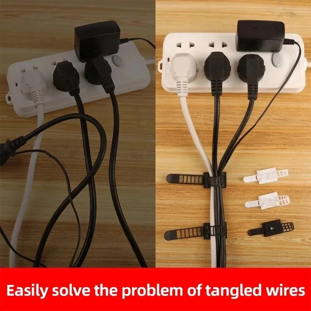 5/10/20/50/100/200pcs Adjustable Cable Organizer Wire Winder Clip Earphone Holder Self Adhesive Mouse Keyboard Cord Management