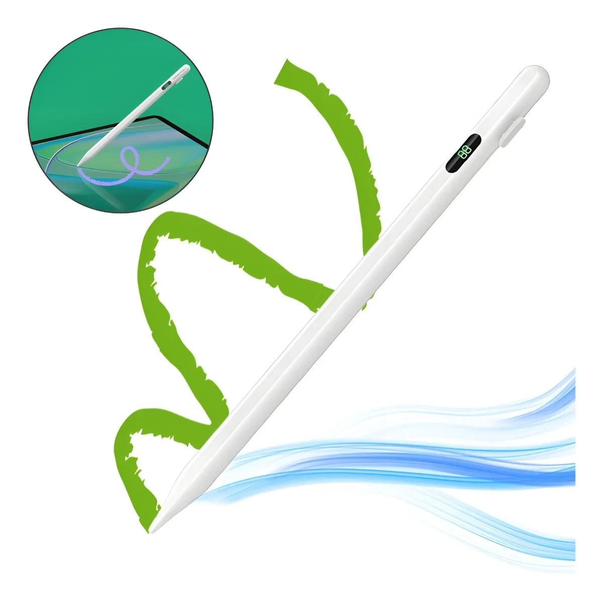 

Универсальный стилус с LED-дисплеем уровня заряда для планшетов iPad, Samsung, Huawei, Xiaomi, а также для Android, iOS, Windows.