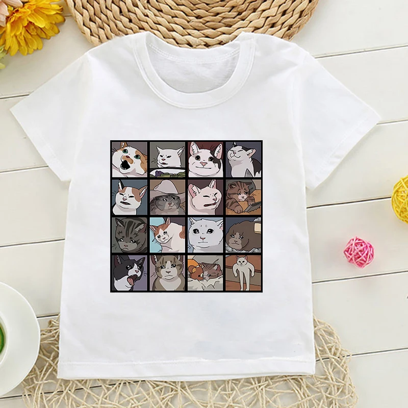 Kid T Shirt Cat Kawaii Manga Japanese Anime Children T-shirt Kids Clothes Tshirt Tops Tee Boys Girls Tee Baby Cute Y2k