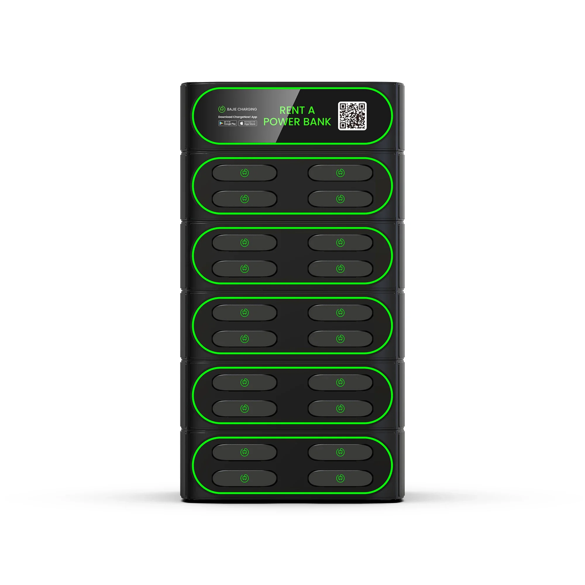 Qr Scan Self-service 20 Slots Stackable Sharing Powerbank Station Bajie Charging Phone Charging For Commercial Outdoor Easy Go