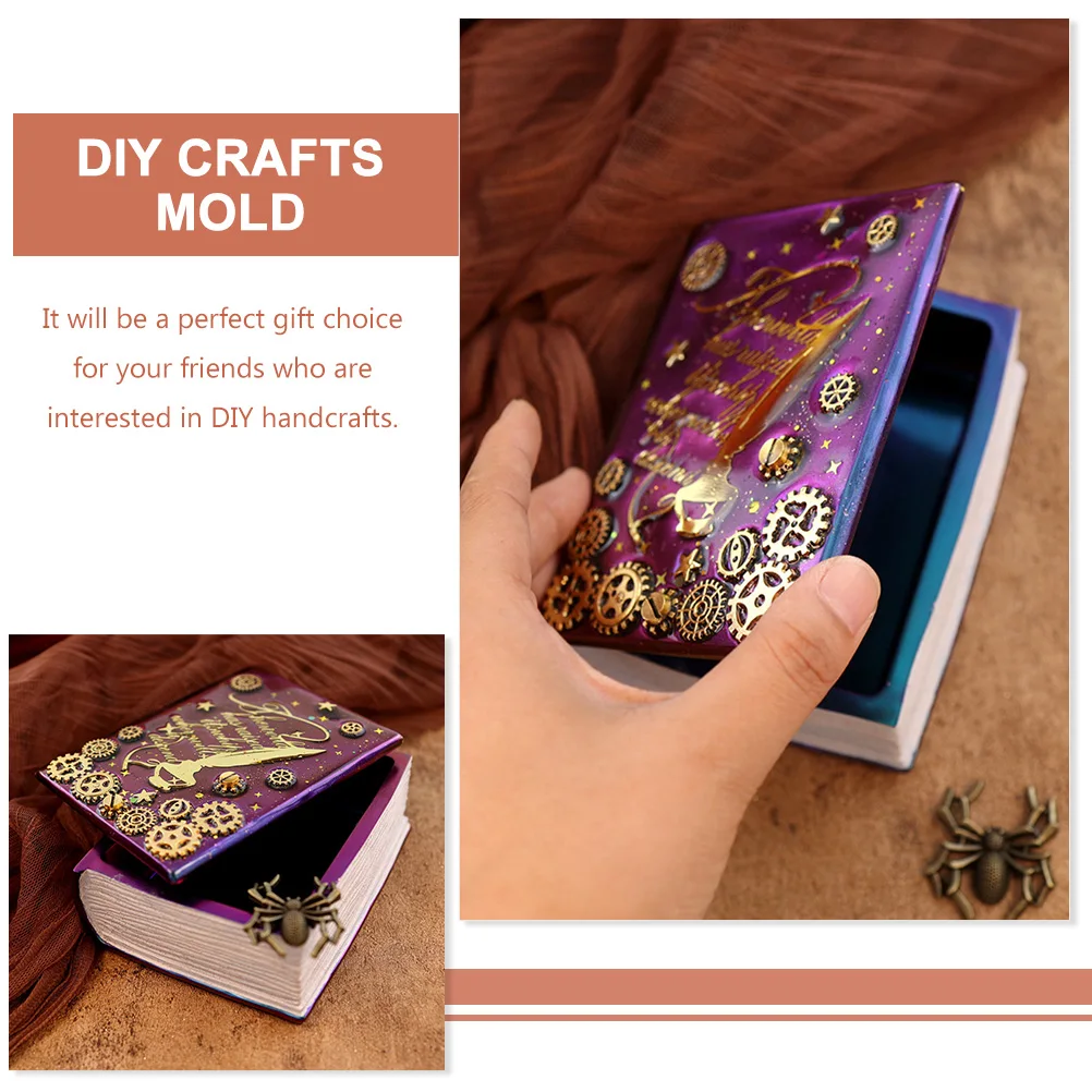 

1Set DIY Silicone Mold Book Shape Storage Box for Epoxy Resin Casting Flexible Durable Jewelry Trinket Mold DIY Supplies