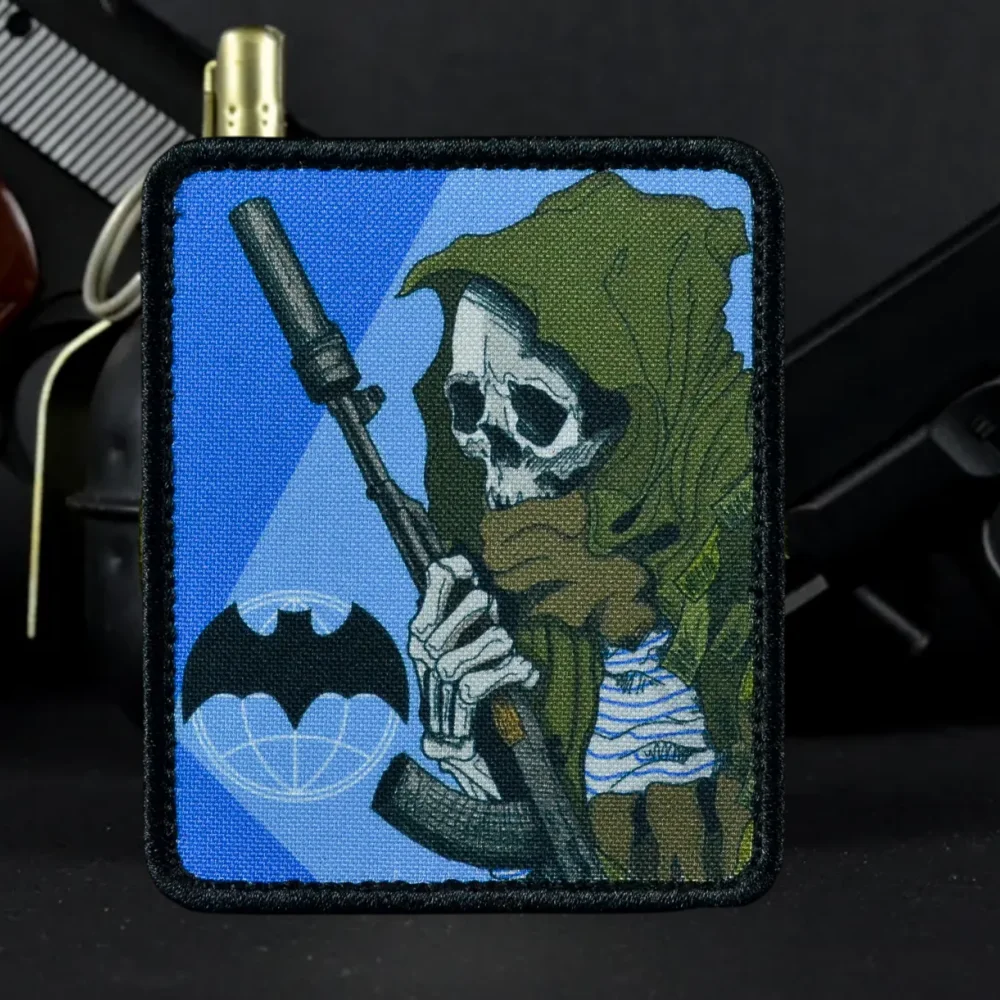 

"Military Intelligence, PBS" Morale Badge Skull Warrior Tactical Patch Halloween Ghost Printed Hook&loop Emblem Backpack Sticker