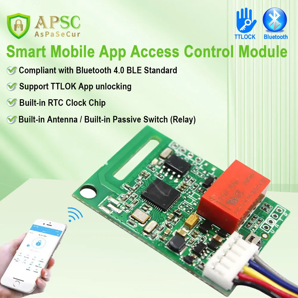 Smart TTLOCK APP Access Controller Module 8-18V Bluetooth Relay Switch Reader for Access Control System Electronic Lock Module