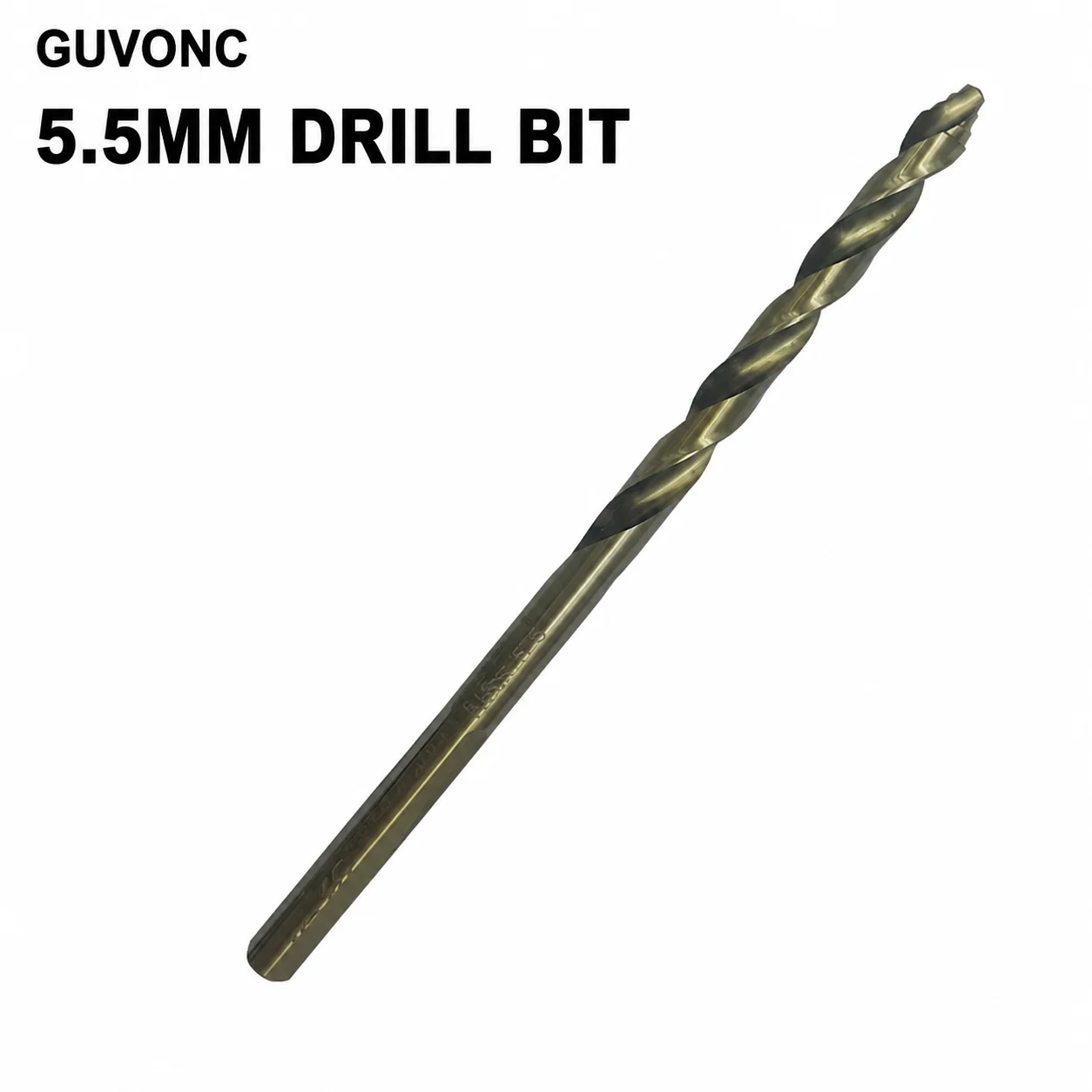 1Pcs 5.5mm Titanium Coated HSS Step Twist Drill Bit Straight Round Shank Spiral Drill Bit For Metal Wood Plastic DIY Drilling To