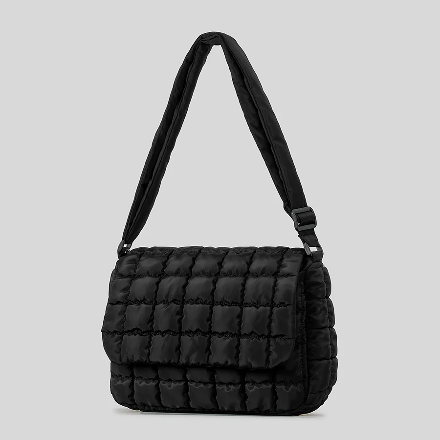 

Casual Nylon Quilted Flap Bag Padded Women Shoulder Bags Soft Puffer Crossbody Messenger Bag Autumn and Winter 2024 Trend