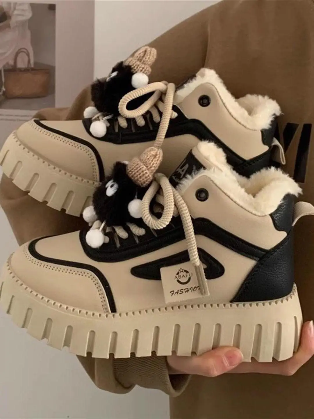 Women's Thick Bottom Anti-Slip Cute Snow Boot Casual Style Cotton Winter Boots Outlet Price No Brand Registered Trademark