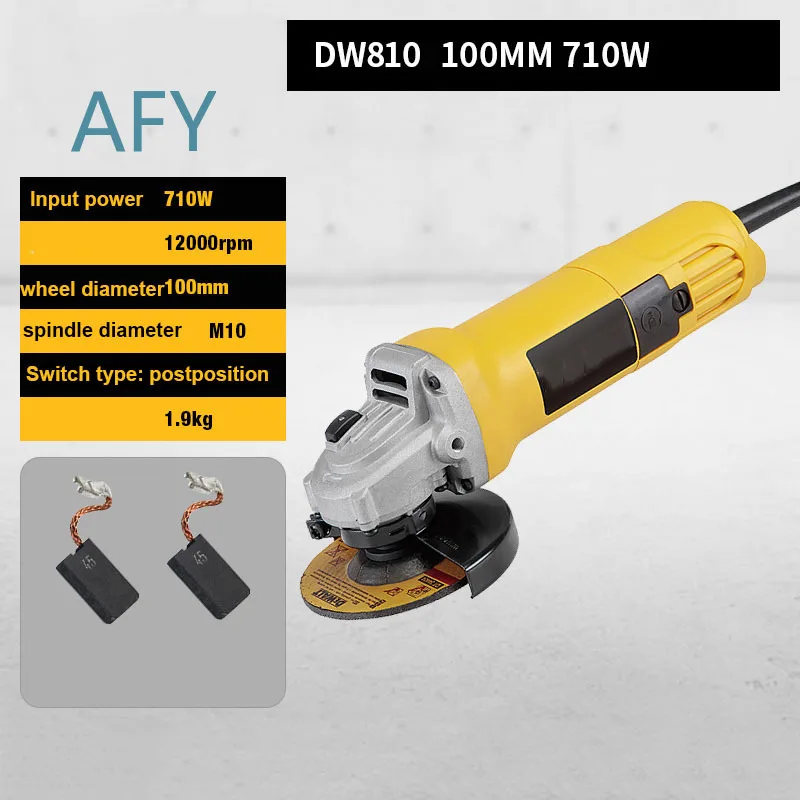 Angle Grinder for DWE8210S 125MM High Power Electric Cutting Machine Handheld Angular Polishing Tool Corded Power Tool for