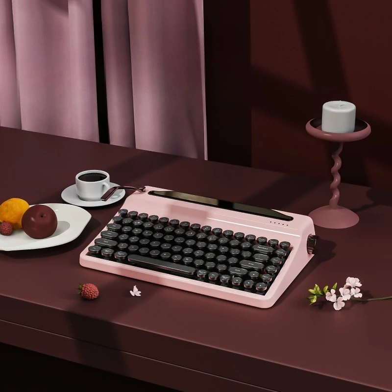 QL75 آلة كاتبة لوحة المفاتيح الميكانيكية بلوتوث اللاسلكية ثلاثة أوضاع RGB مبادلة ساخنة مكتب إبداعي قديم #1