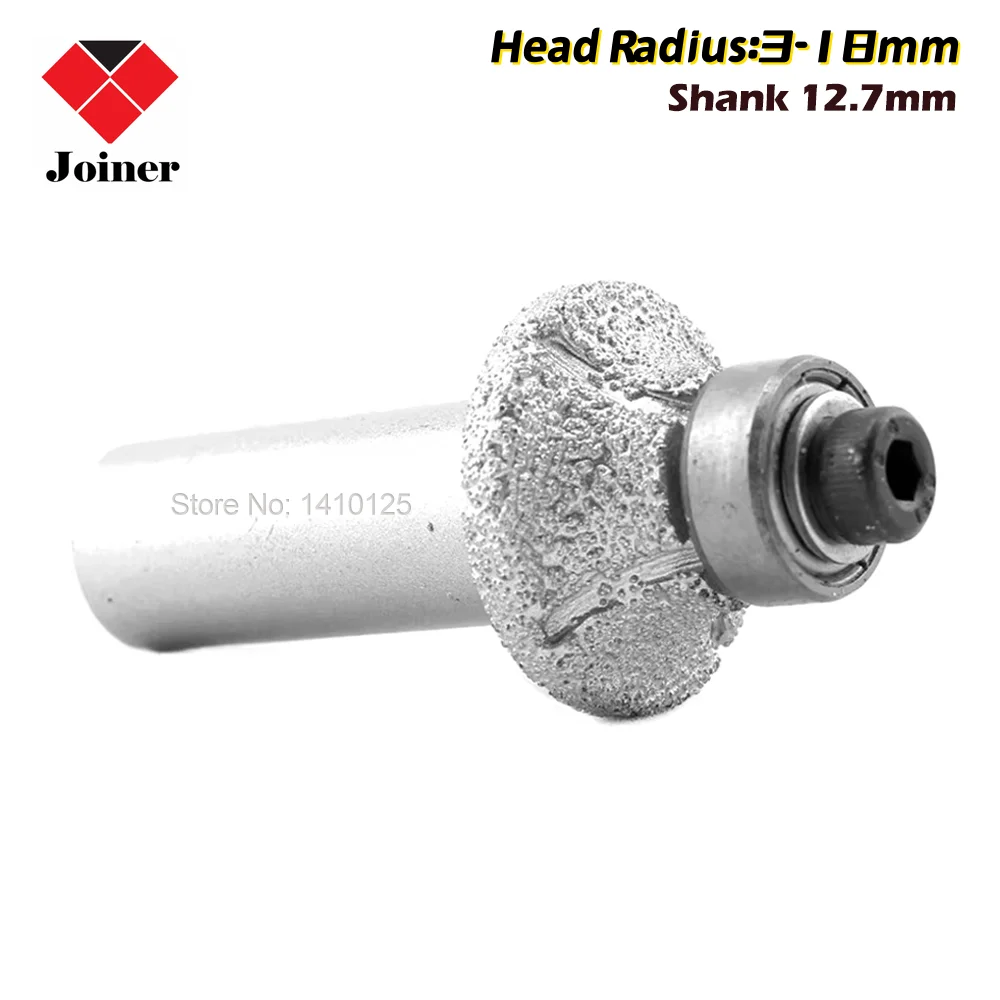 Radius 3mm-18mm Brazed Diamond Router Bits with 12.7mm 1/2