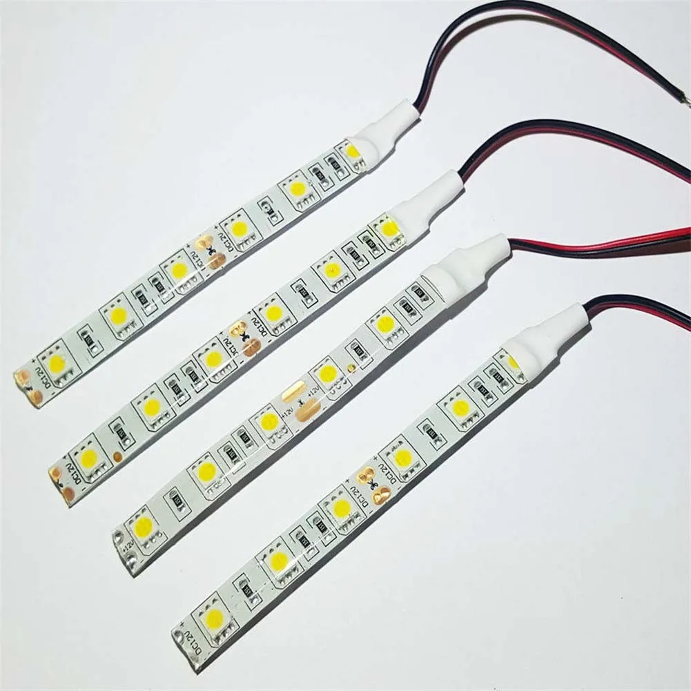 Tira de luces LED SMD 5050 en blanco frío, 6000K, 12V, para coche, caravana, moto, cocina, decoración de muebles, lámpara